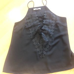 Black lace up Blouse